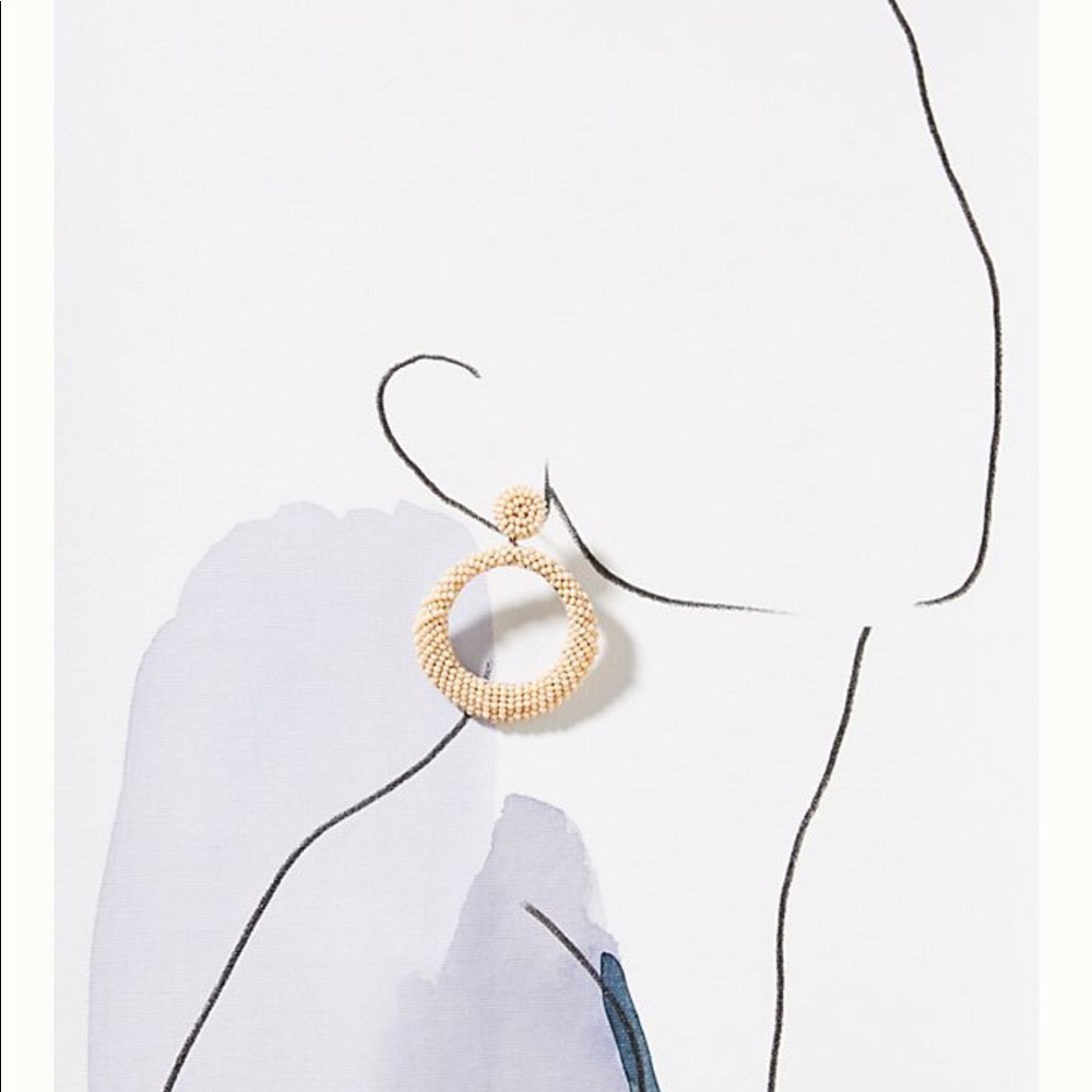 Anthropologie Anya beaded hoop drop earring - Picture 3 of 8